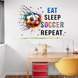 Pegatina de pared fútbol Comer Dormir Repetir para niños