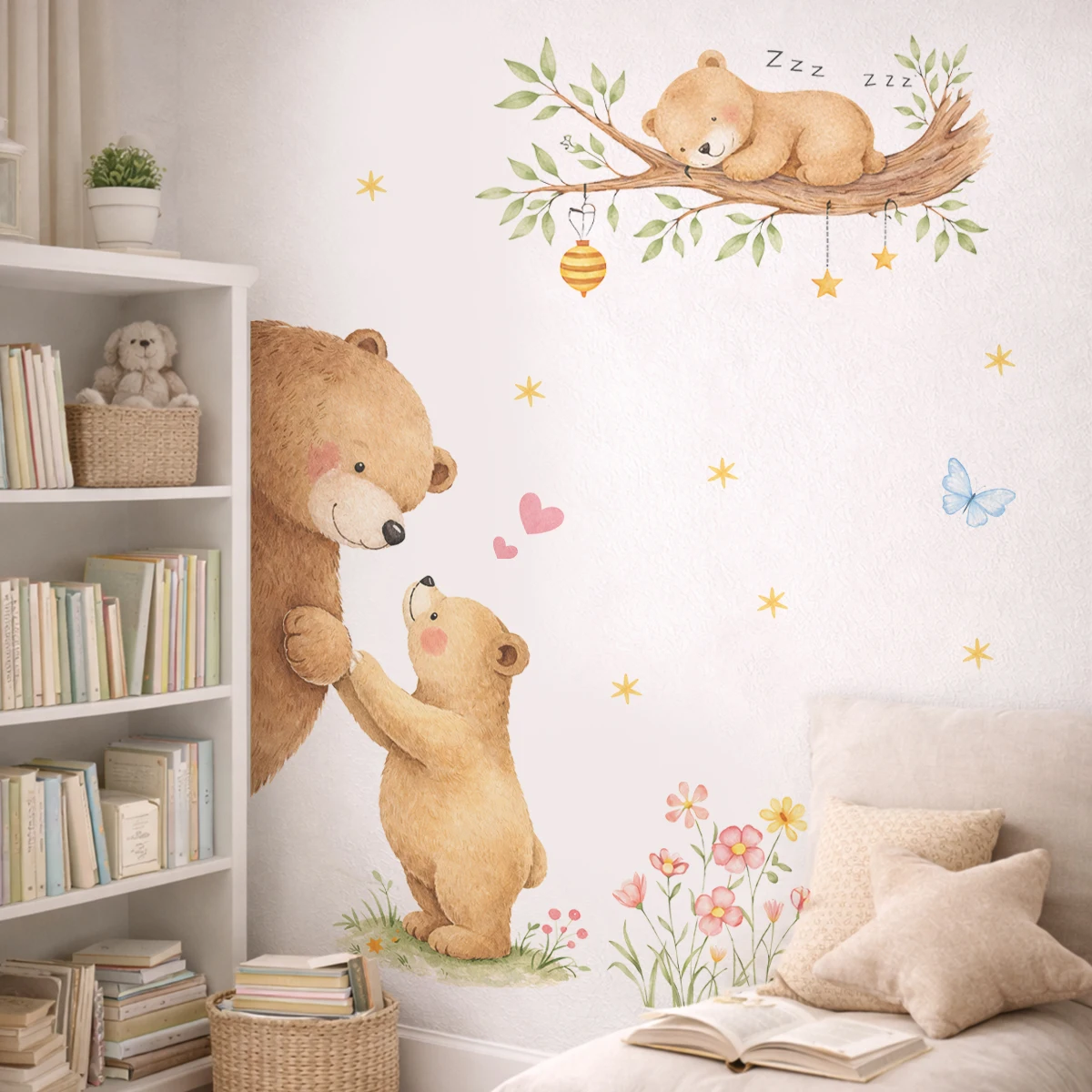 Pegatina pared infantil de oso extraíble en vinilo - imagen 5