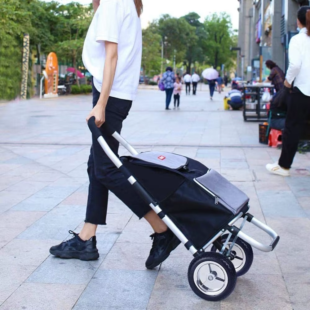 Carrito de compra plegable con bolsa extraíble y ruedas - imagen 3
