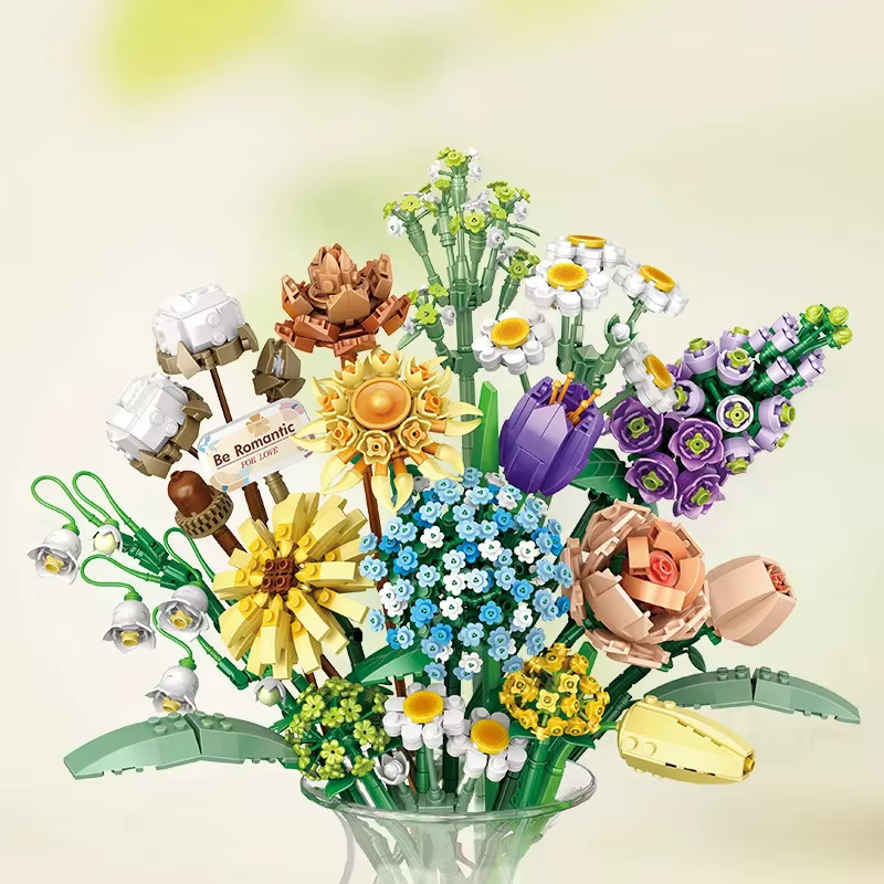 Bloques de construcción modelo girasol para niñas – Juguete educativo decorativo - imagen 2