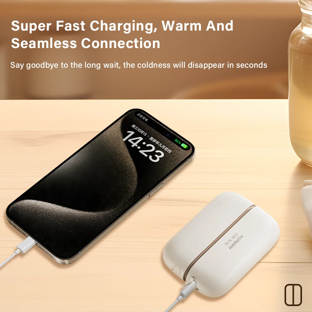 Calentador de manos portátil recargable con carga rápida USB - imagen 3