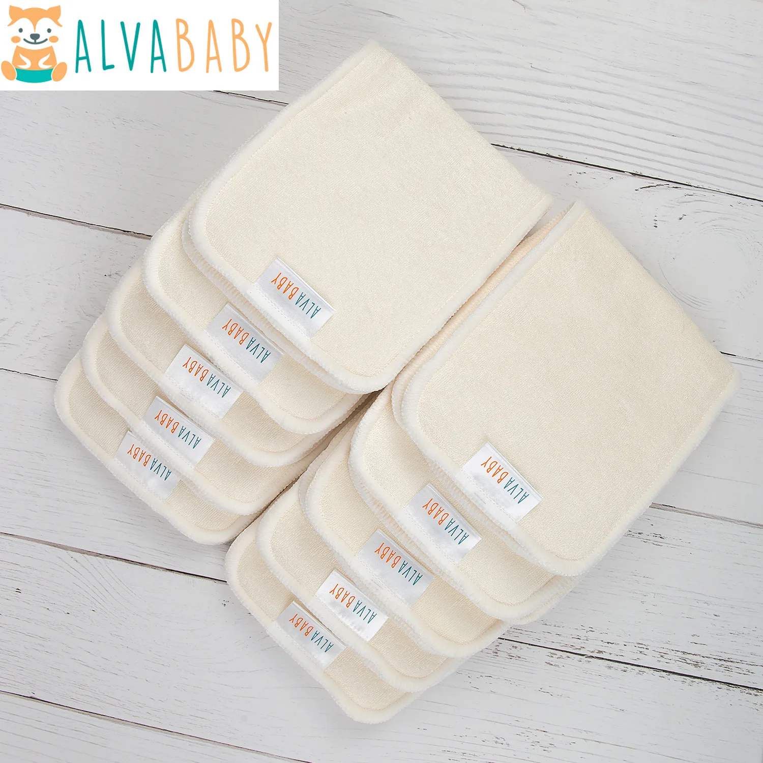 Alvababy insertos de bambú orgánico antibacteriano reutilizables para pañal de tela