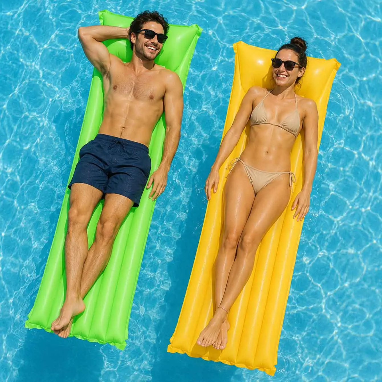 Flotador inflable de piscina con almohada reposacabezas y tumbona - imagen 5