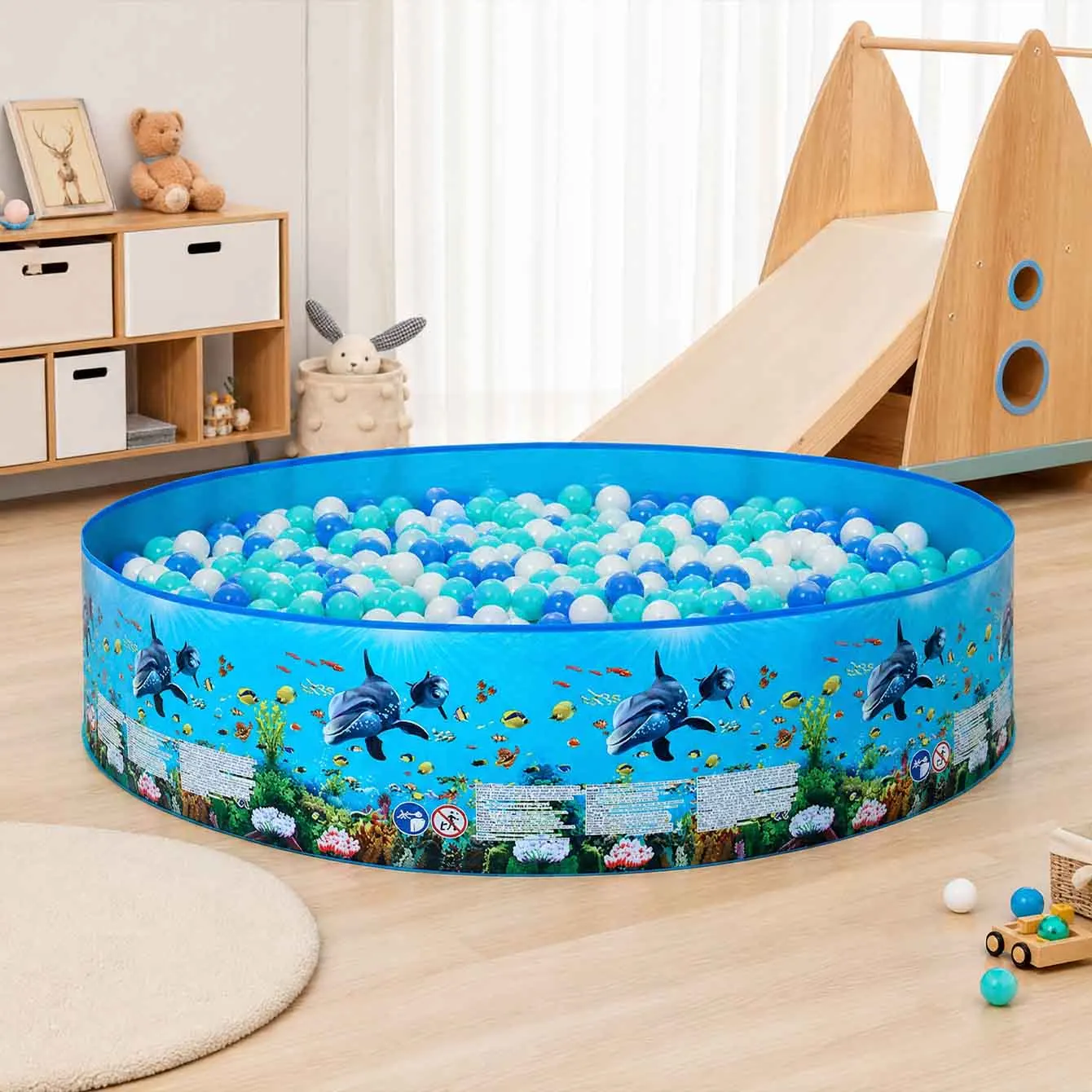 Piscina plegable redonda de PVC portátil para perros en jardín - imagen 2