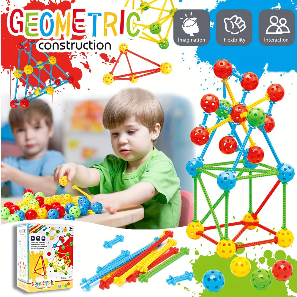 Juguete de construcción Montessori geométrico 3D para bebé - imagen 4