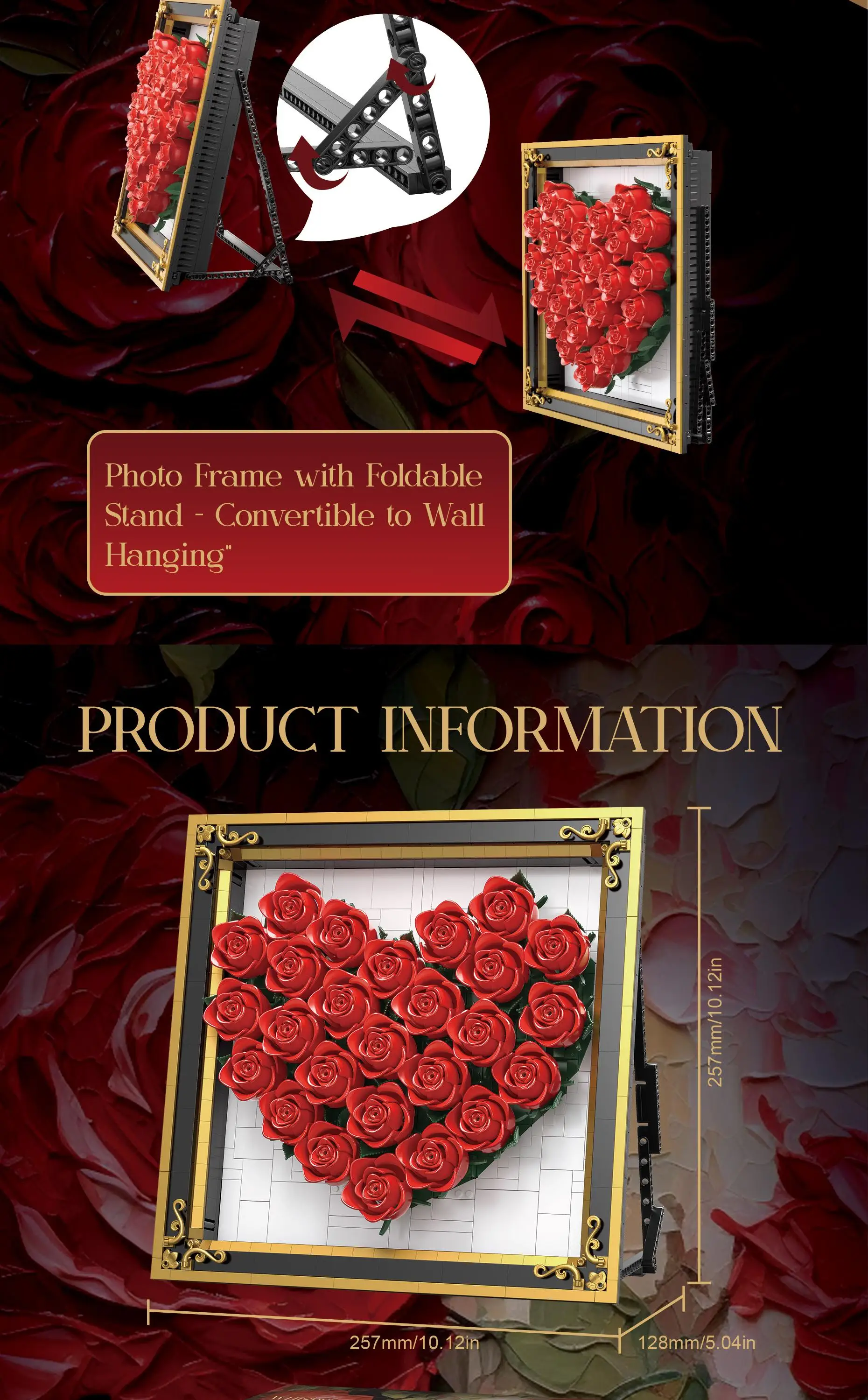 Rosas en forma de composición romántica