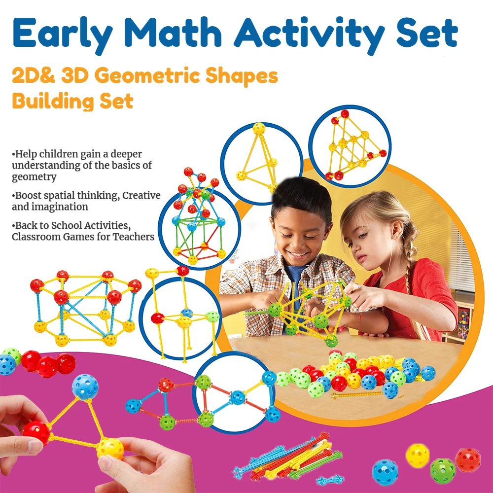 Juguete de construcción Montessori geométrico 3D para bebé