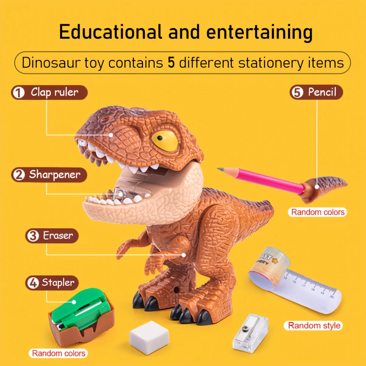 Set de papelería educativo desmontable con dinosaurios para niños - imagen 3