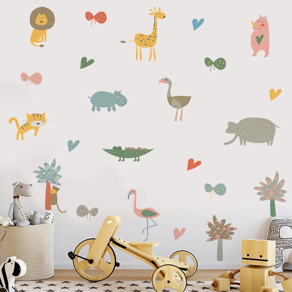 Vinilos decorativos infantiles de animales para habitación infantil