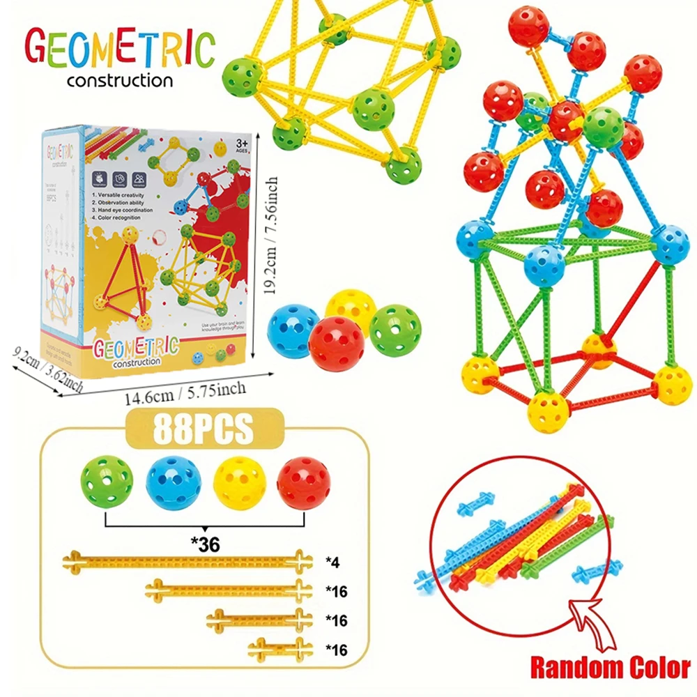 Juguete de construcción Montessori geométrico 3D para bebé - imagen 2