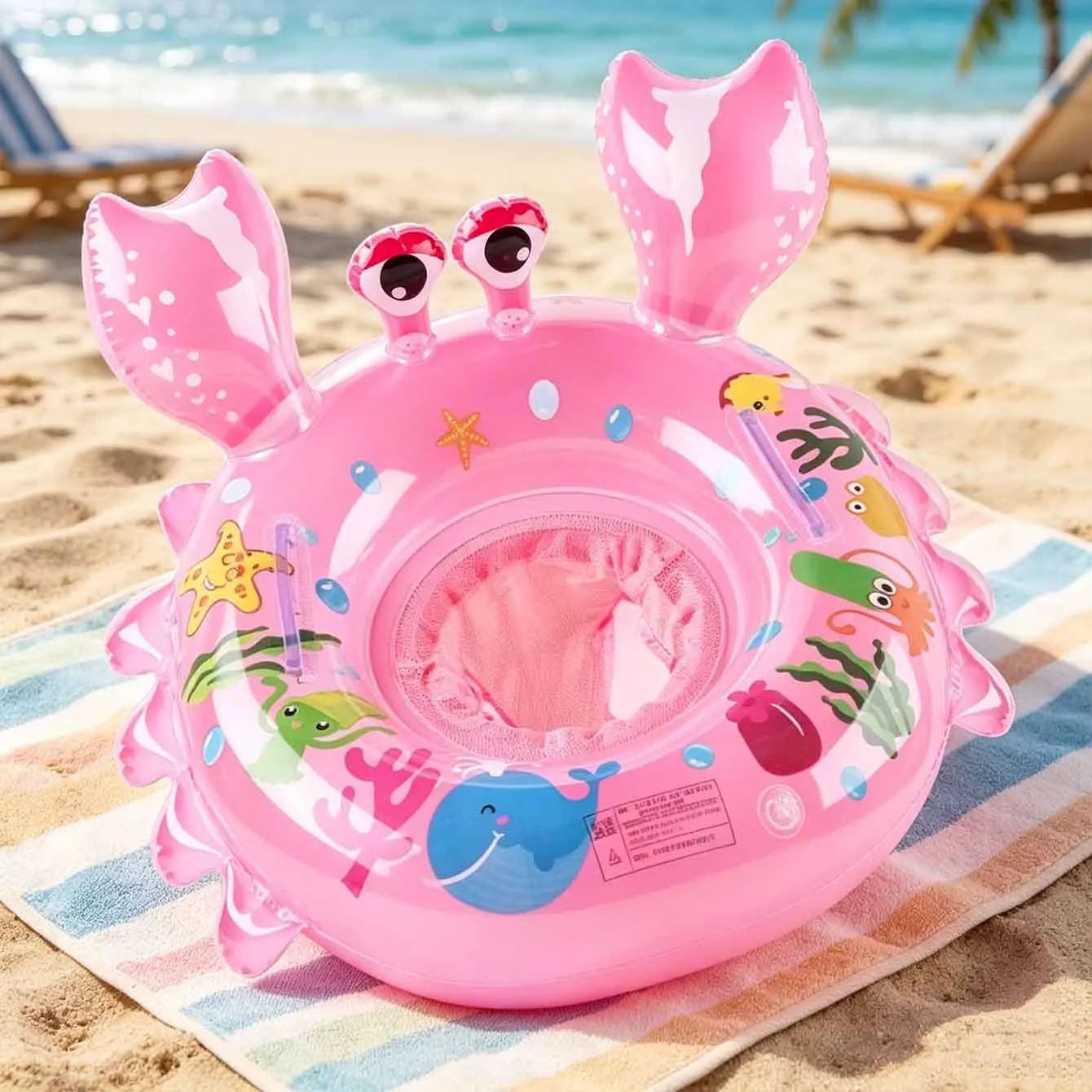 Flotador de natación inflable con asa y asiento de seguridad - imagen 4