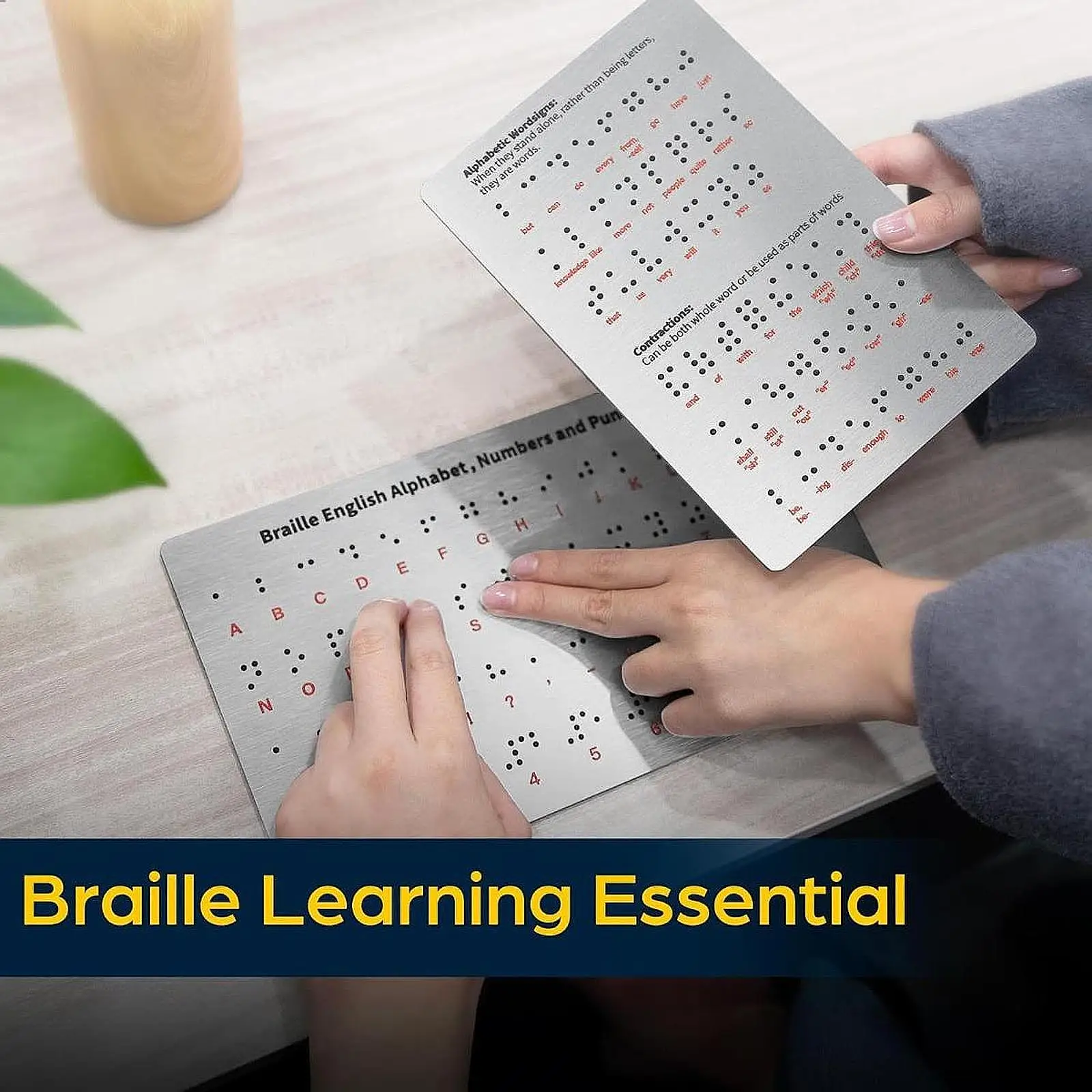 Tablero de alfabetos braille con puntos en relieve, ligero - imagen 2