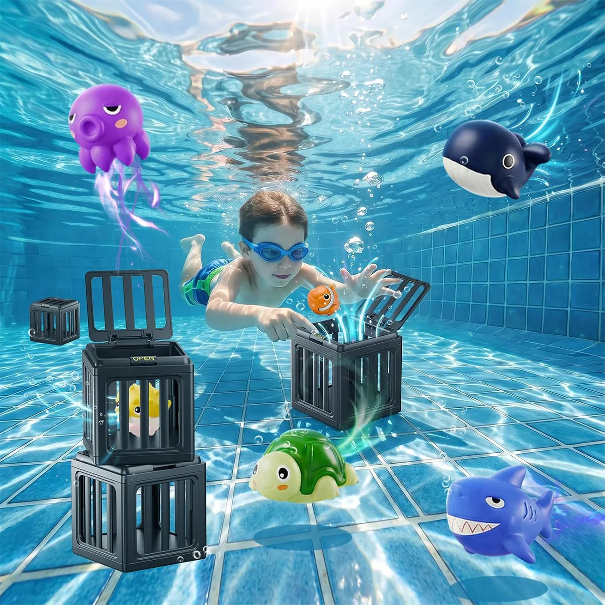 Juguete de peces flotantes para baño, nadar y bucear en piscina - imagen 3