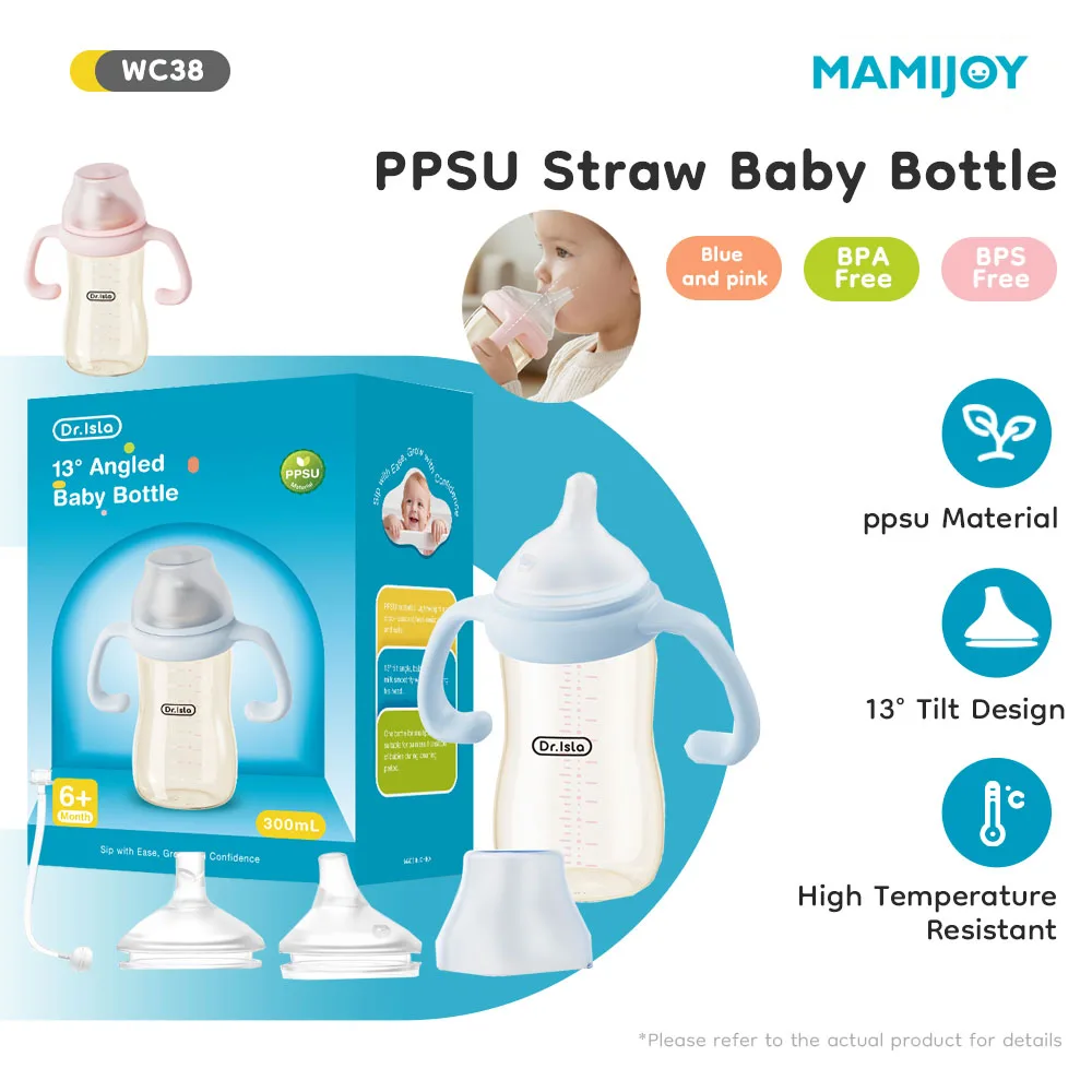 Biberón MAMIJOY PPSU anticólicos con sensor de temperatura sin BPA