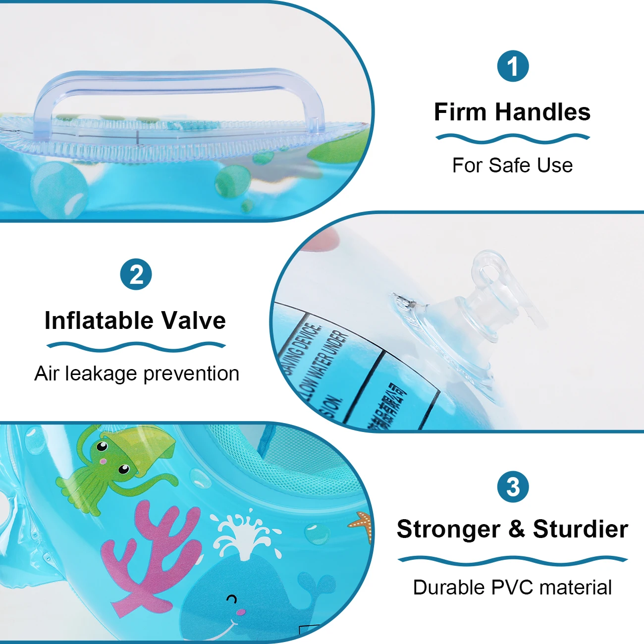 Flotador de natación inflable con asa y asiento de seguridad - imagen 3