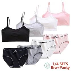 Ropa interior en algodón para niñas: sujetador y bragas entrenamiento