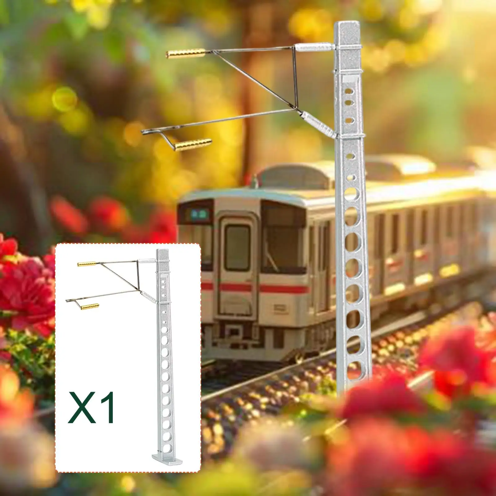 Poste de toma de tierra para trenes escala HO – Soporte metálico - imagen 5