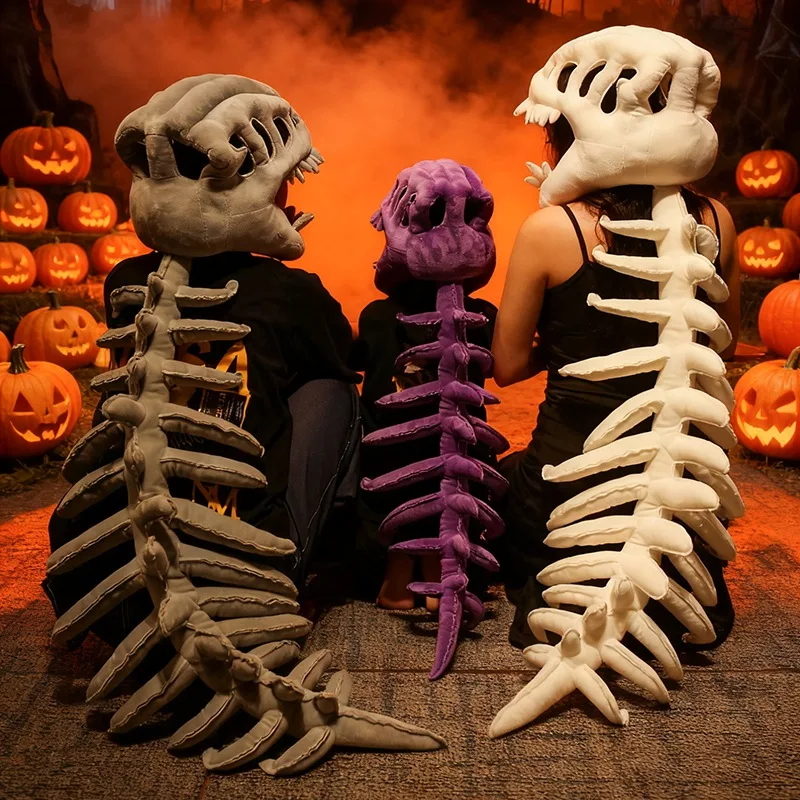 Peluche dinosaurio esqueleto para cosplay y Halloween con calavera - imagen 5