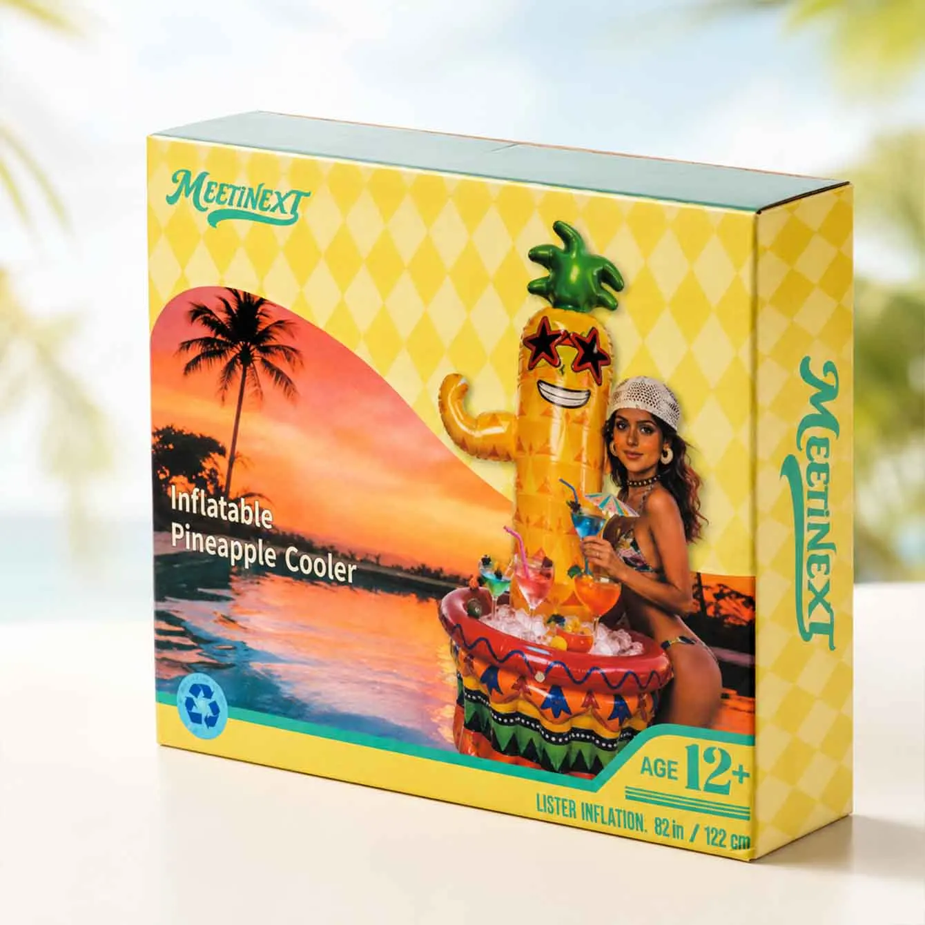 Hielera inflable de piña para piscina y fiestas hawaianas veraniegas - imagen 5