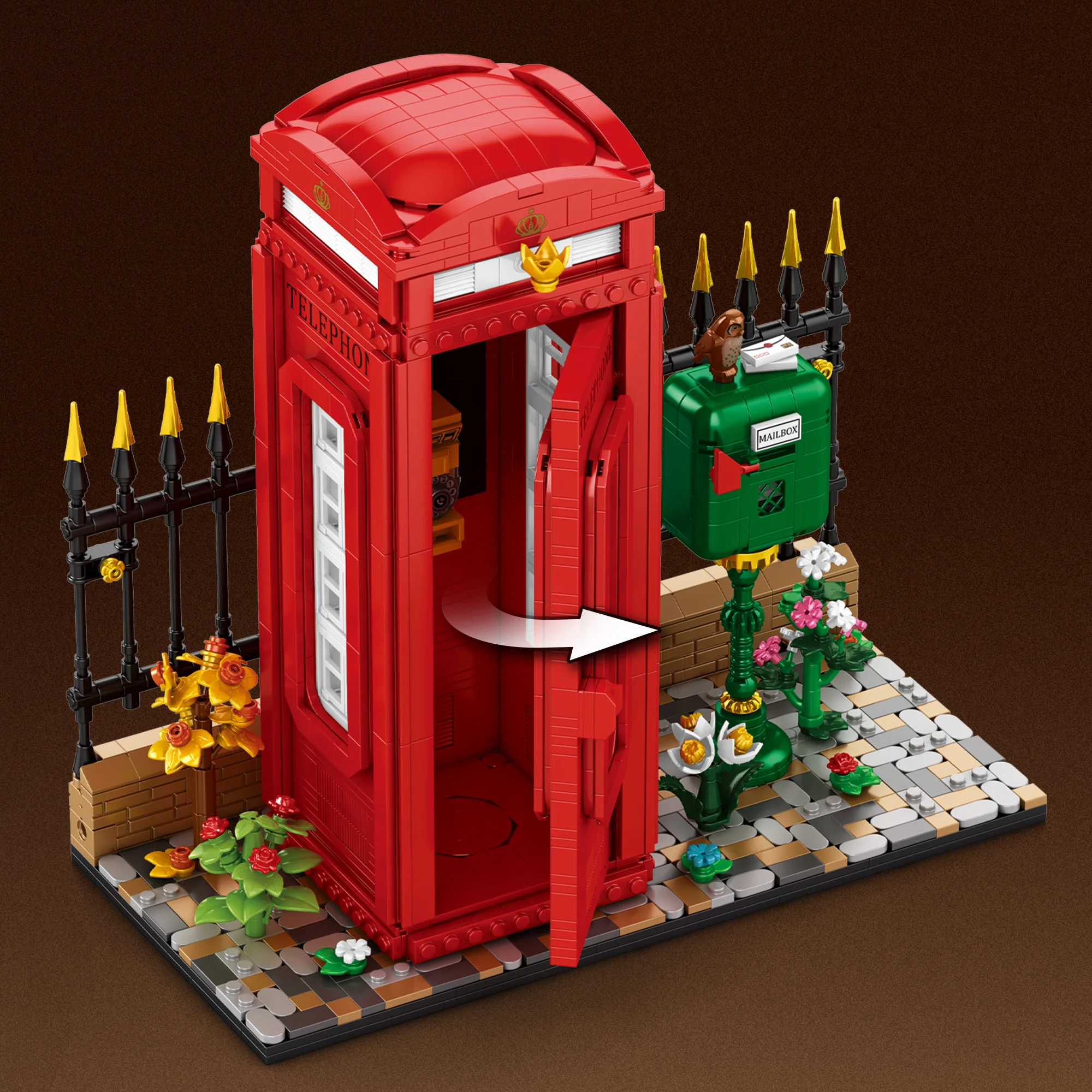 Set de construcción cabina telefónica roja británica con luz - imagen 4