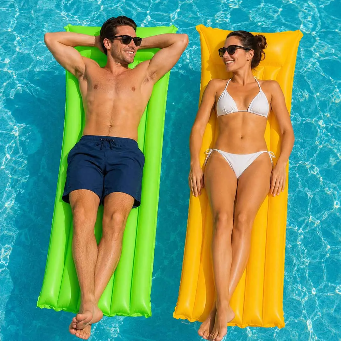 Flotador inflable de piscina con almohada reposacabezas y tumbona - imagen 3