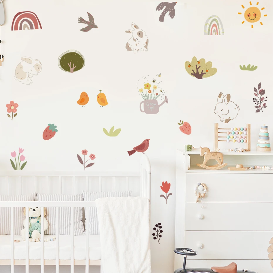 Pegatinas de pared para guarderia con hojas y caracoles bohemios - imagen 3
