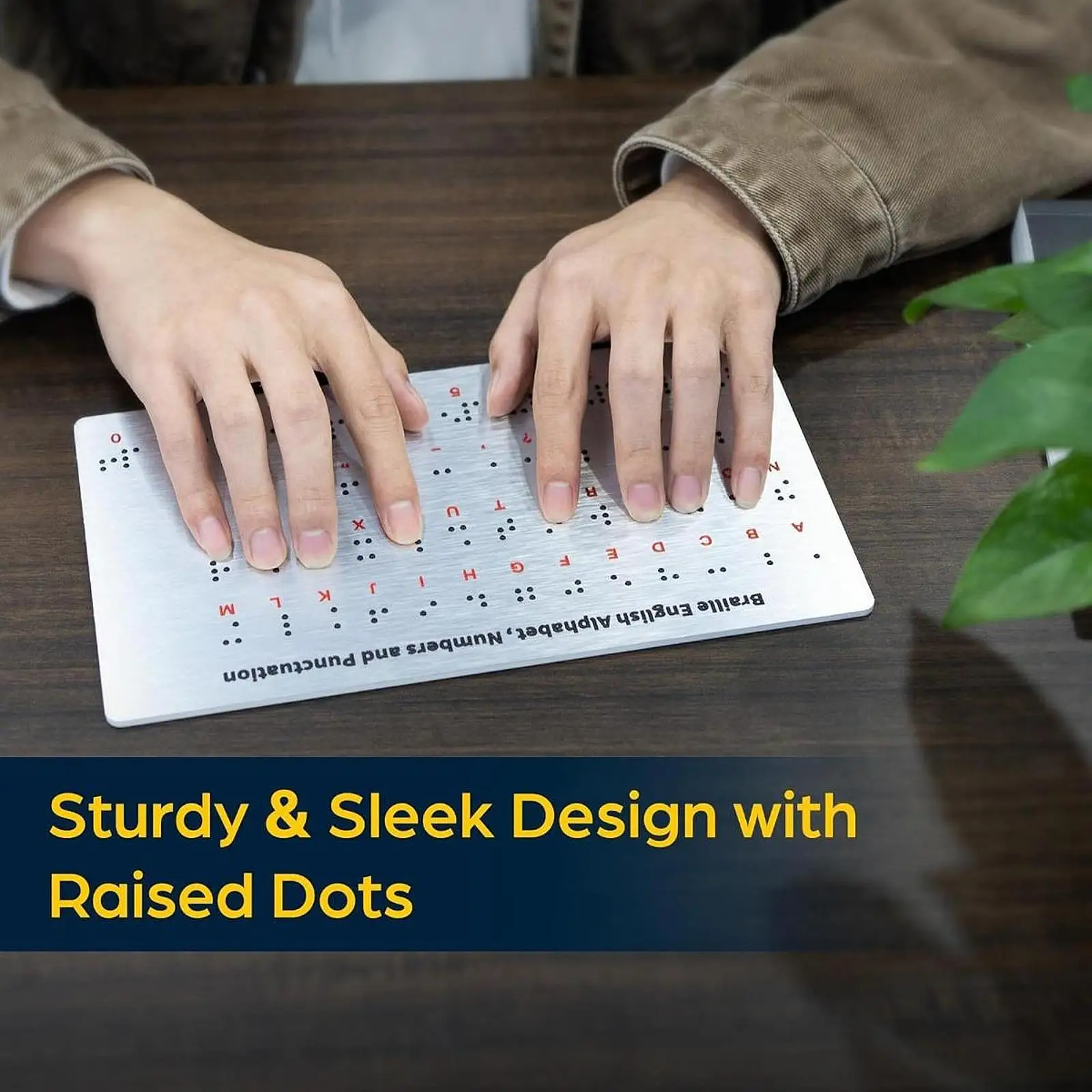 Tablero de alfabetos braille con puntos en relieve, ligero