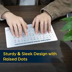 Tablero de alfabetos braille con puntos en relieve, ligero