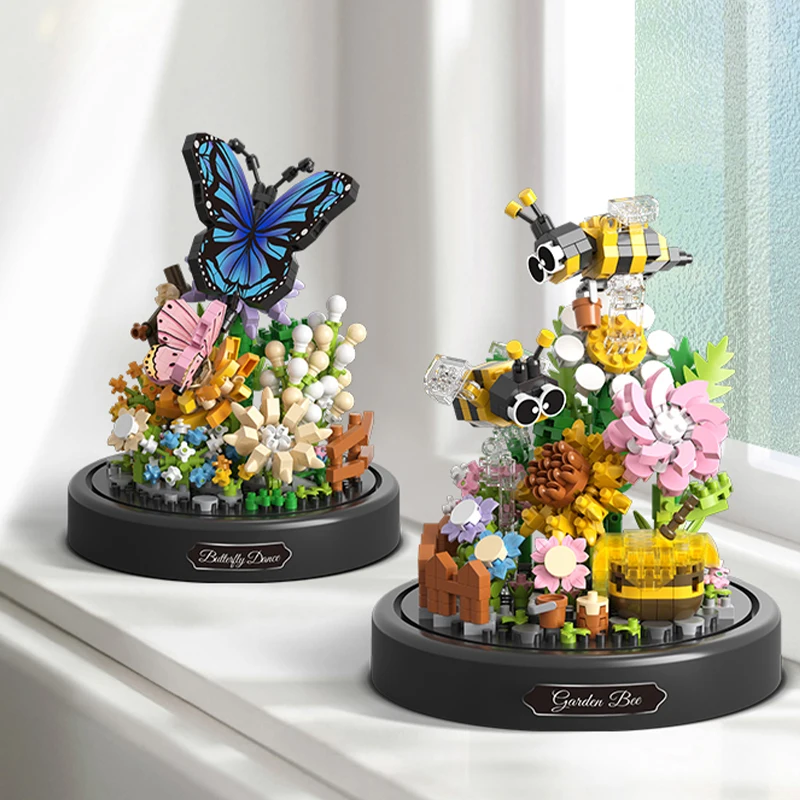 Bloques de construcción Bonsái - Flores y mariposas en maceta - imagen 4