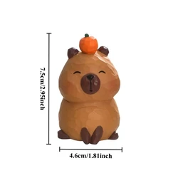 Estatua de capibara tallada en madera – Figura decorativa para hogar