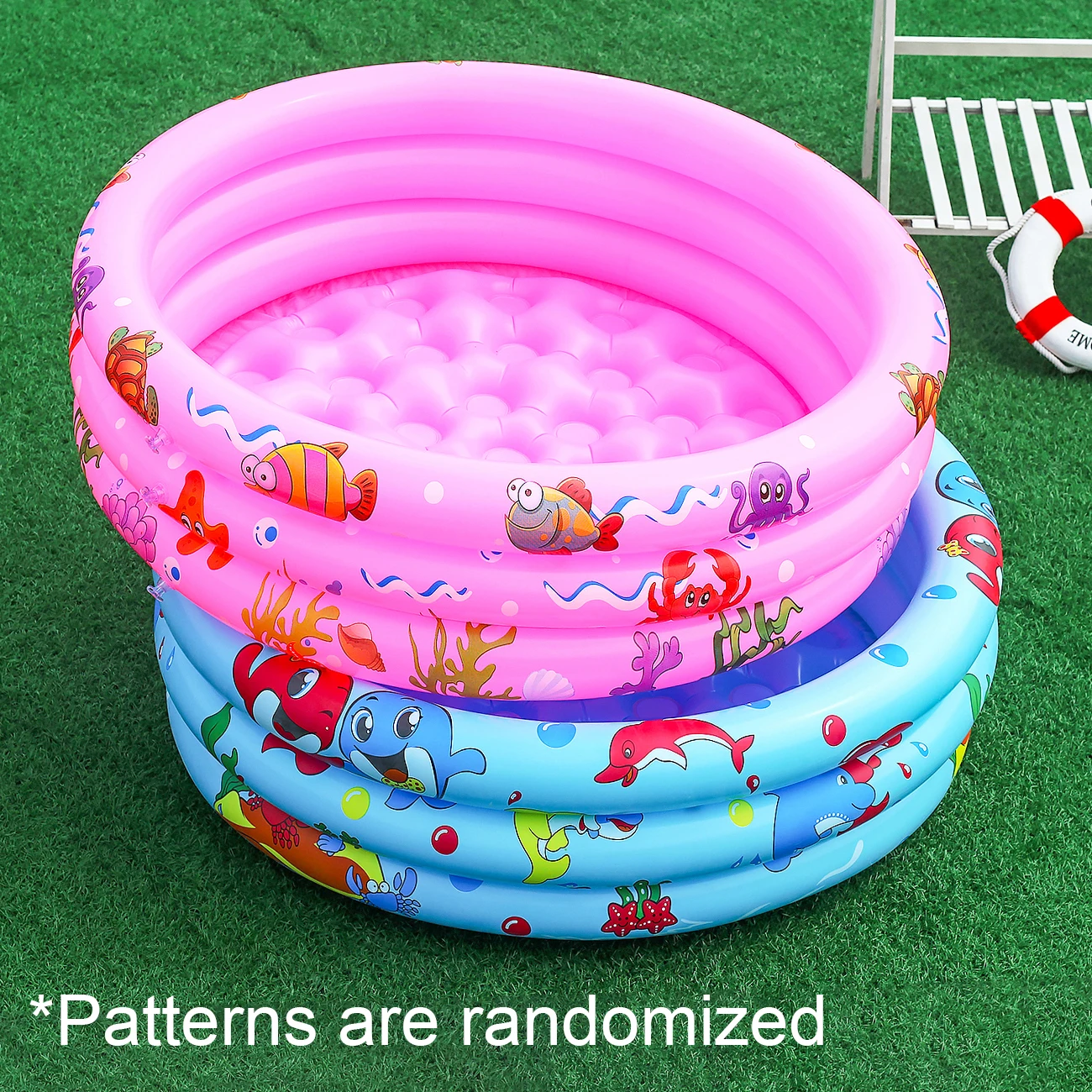 Piscina inflable infantil redonda de PVC con animales marinos - imagen 5