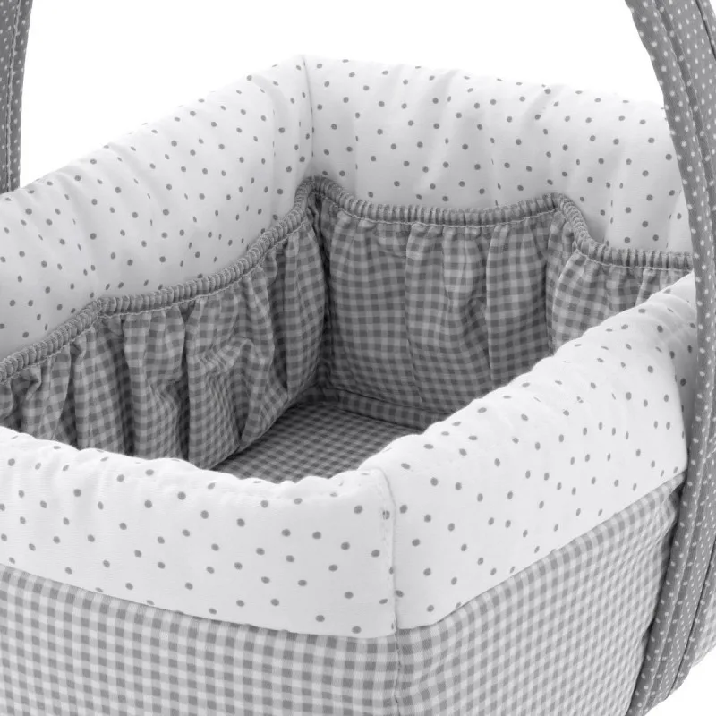 Cambrass Canastilla bebé de cesta Vichy gris - imagen 4