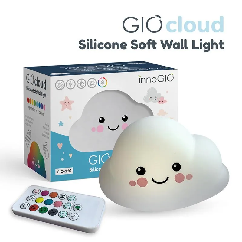 Luz infantil Giocloud Innogio de silicona con forma de nube - imagen 4