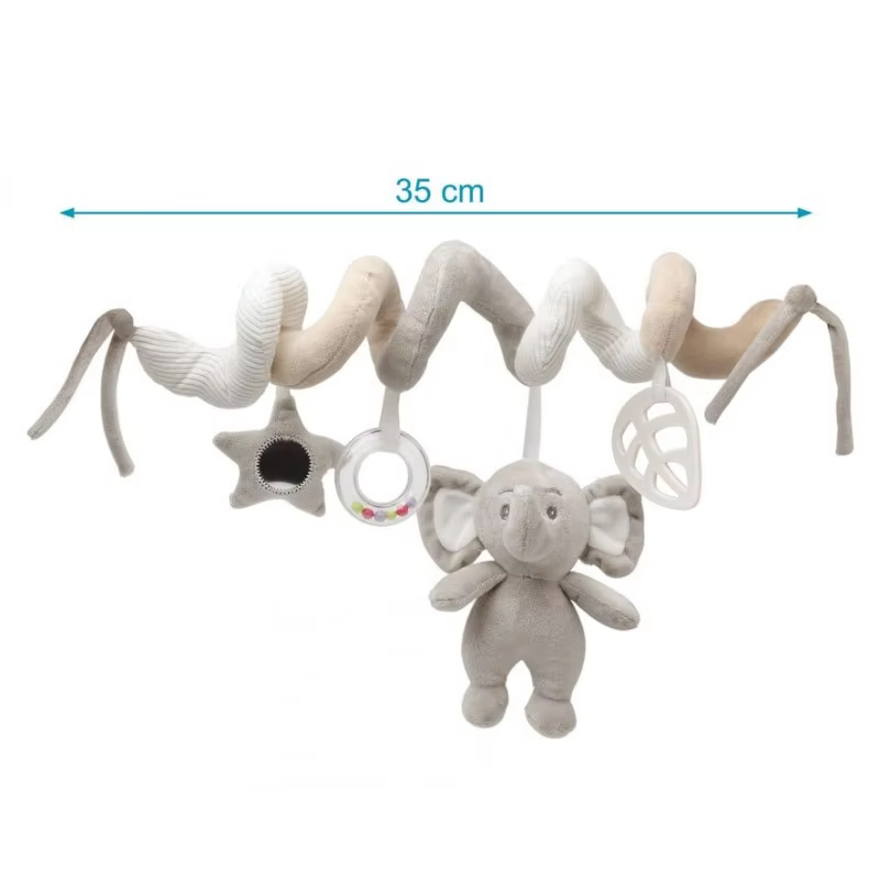 Kiokids espiral de peluche elefante gris para bebé - imagen 3