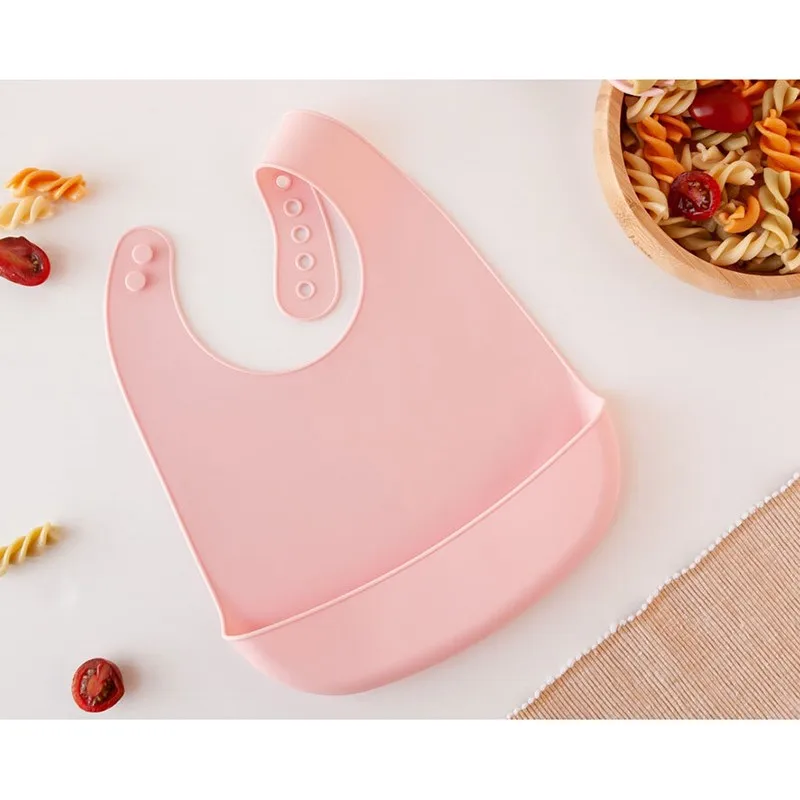 Kiokids Babero de silicona impermeable para bebés ajustable suave - imagen 2