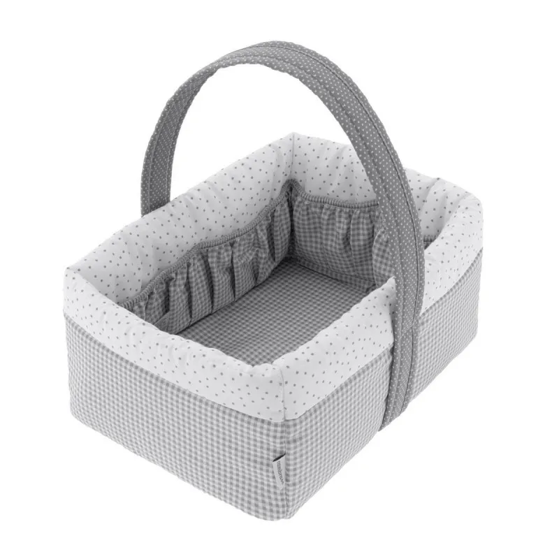 Cambrass Canastilla bebé de cesta Vichy gris