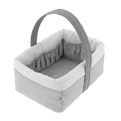Cambrass Canastilla bebé de cesta Vichy gris