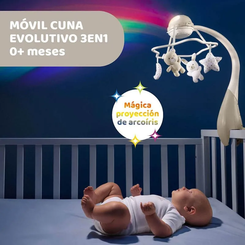Chicco móvil de cuna musical Rainbow para bebé - imagen 3