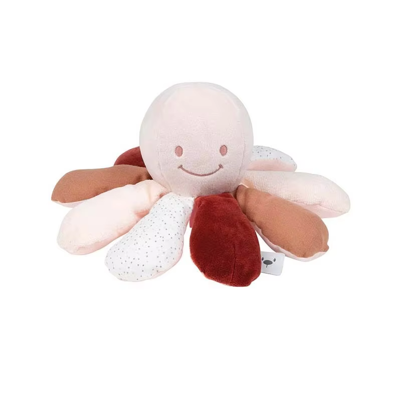 Nattou pulpo sensorial de actividades para bebé, juguete suave