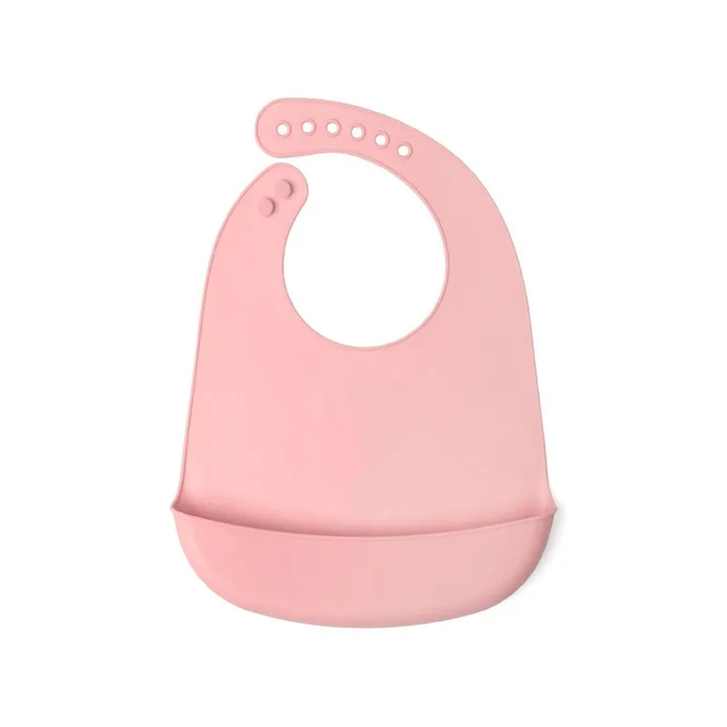 Kiokids Babero de silicona impermeable para bebés ajustable suave