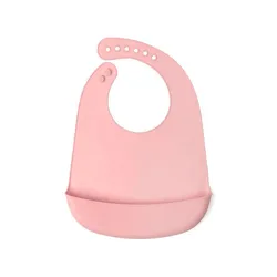 Kiokids Babero de silicona impermeable para bebés ajustable suave
