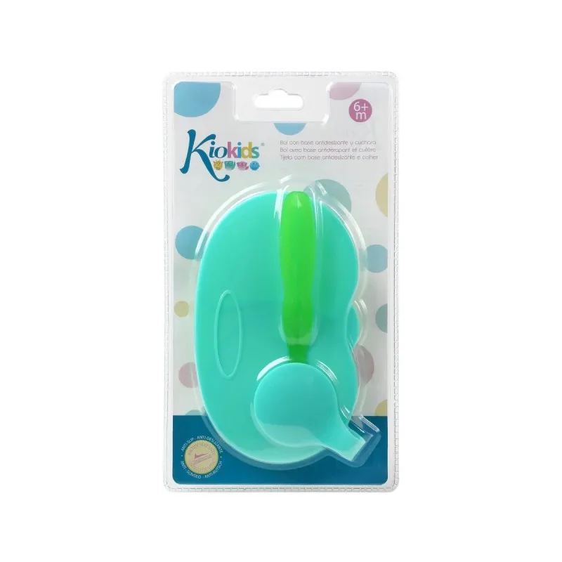 Kiokids Cuenco doble con cuchara – Set de comedor para bebés - imagen 5