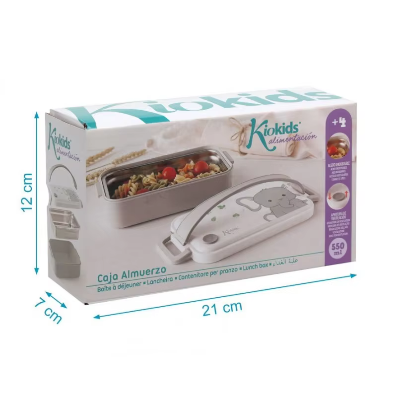 Caja de almuerzo Elefante Kiokids para niños - imagen 4