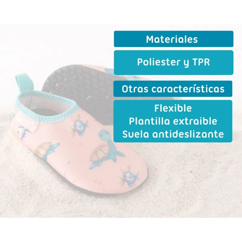 Kiokids Zapatos acuáticos bebé tortuga rosa, antideslizantes - imagen 3