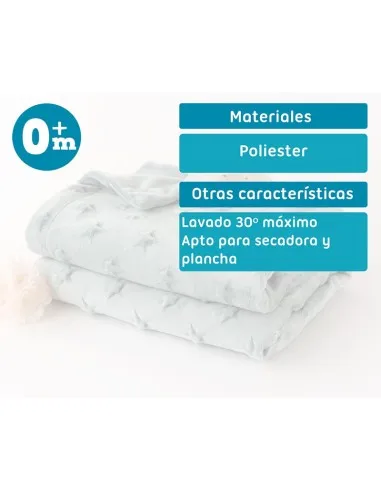 Manta infantil Kiokids con estrellas en relieve y suave tacto - imagen 3
