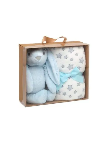 Kiokids peluche conejo azul con mantita infantil - imagen 3