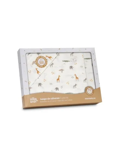 Interbaby juego de sábanas para cochecito Savanna estampado - imagen 4