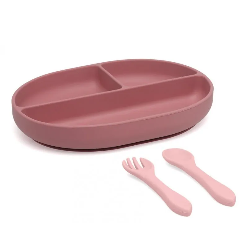 Kiokids vajilla infantil de silicona flexible y segura