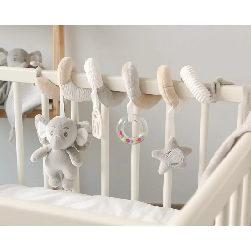 Kiokids espiral de peluche elefante gris para bebé - imagen 4