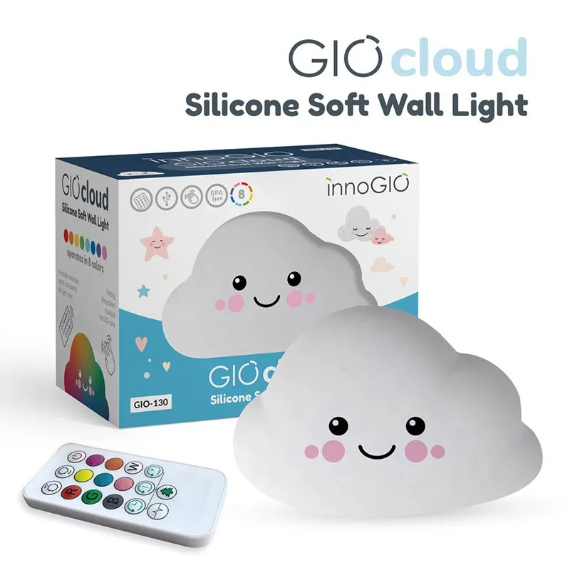 Luz infantil Giocloud Innogio de silicona con forma de nube - imagen 5